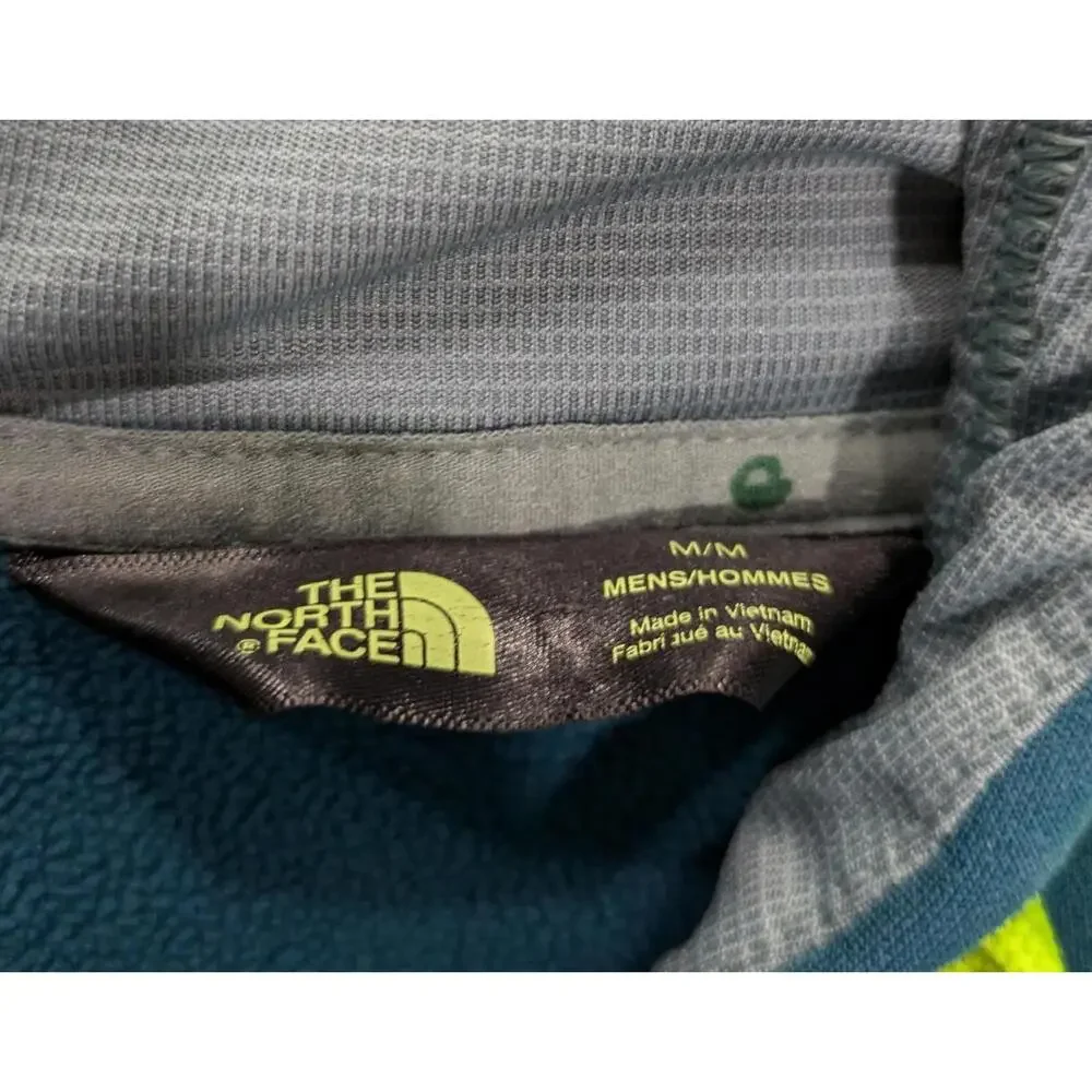 Mens The North Face Blue Green‎ Long Sleeve Hooded Sweatshirt Hoodie Size Medium